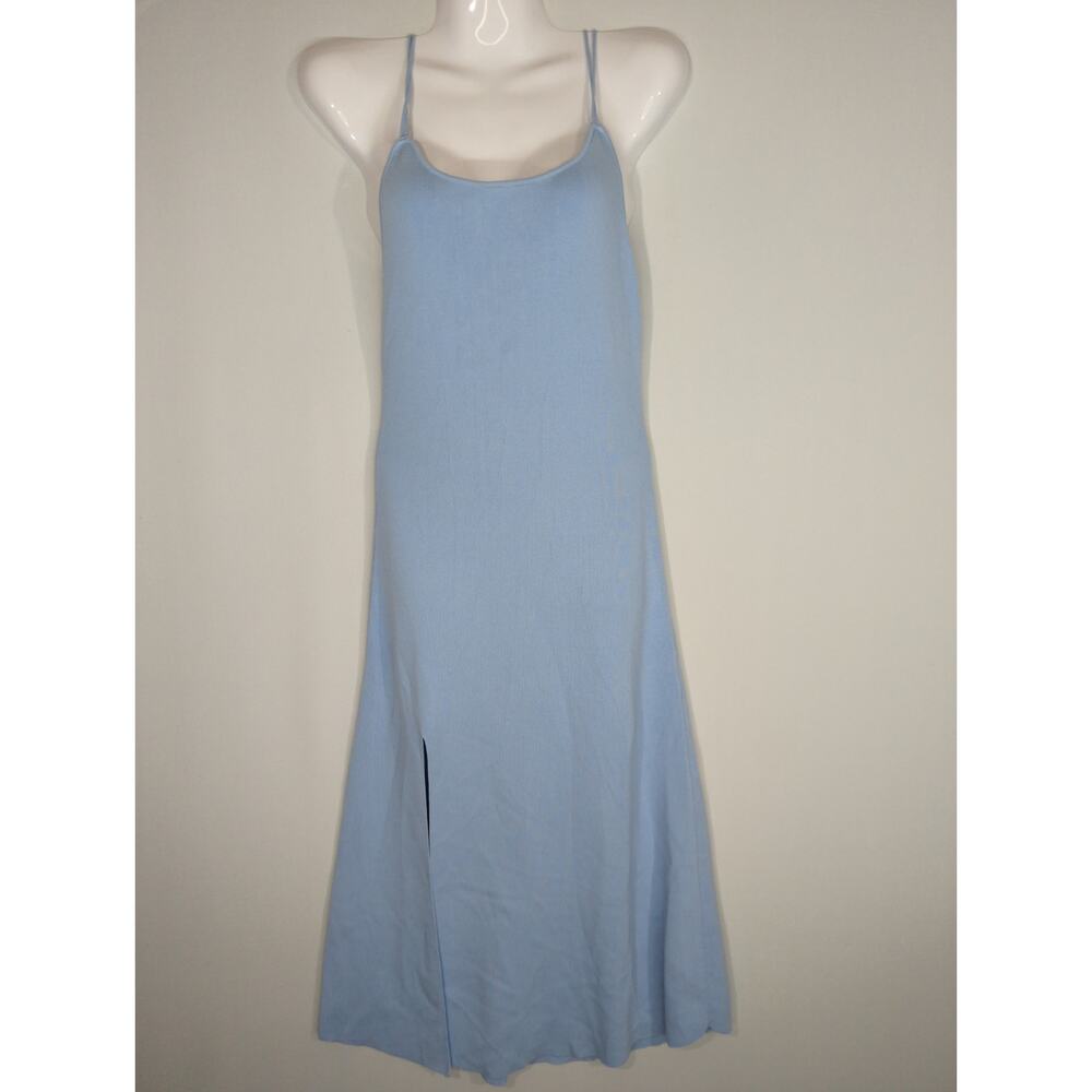 Urban Revivo Light Blue Cami Scoop Neck Slit Hem Dress MEDIUM NWT Coastal Casual